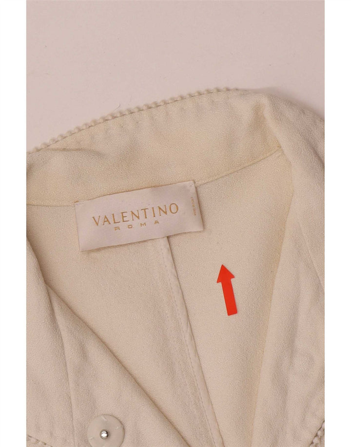 Jachetă Valentino pentru femei Crop 1 Button IT 44 Bumbac alb cadru mediu
