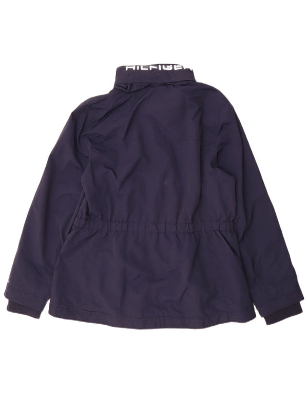 Jachetă de ploaie Tommy Hilfiger pentru femei UK 14 mare, albastru bleumarin, nailon color bloc