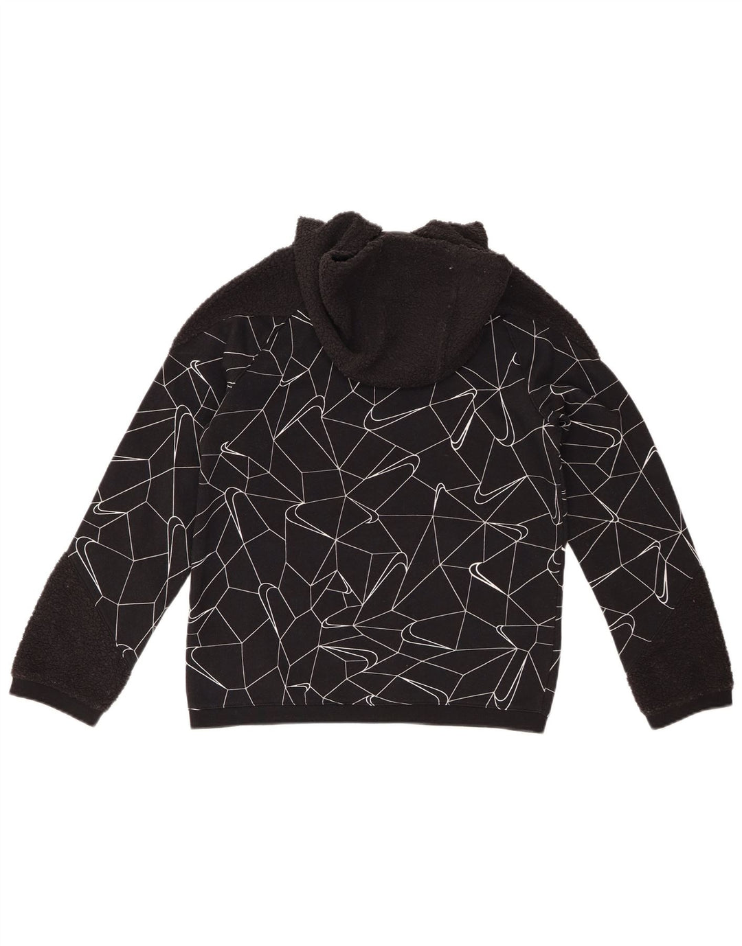 Pulover NIKE pentru băieți, cu fermoar, 12-13 ani, mare, negru, geometric, bumbac