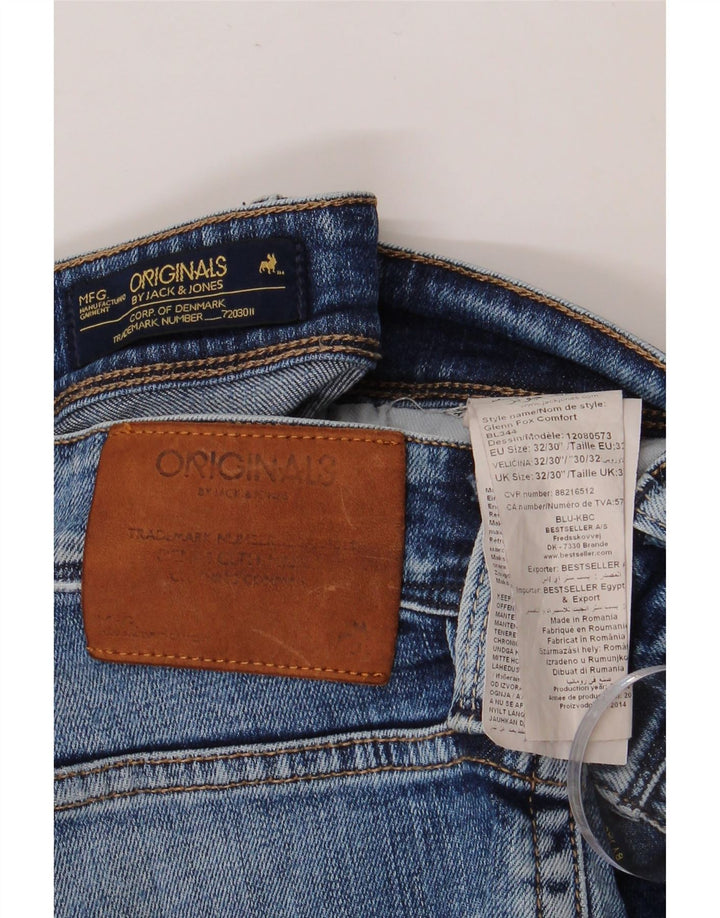 JACK & JONES Blugi slim pentru bărbați W32 L30 Bumbac albastru