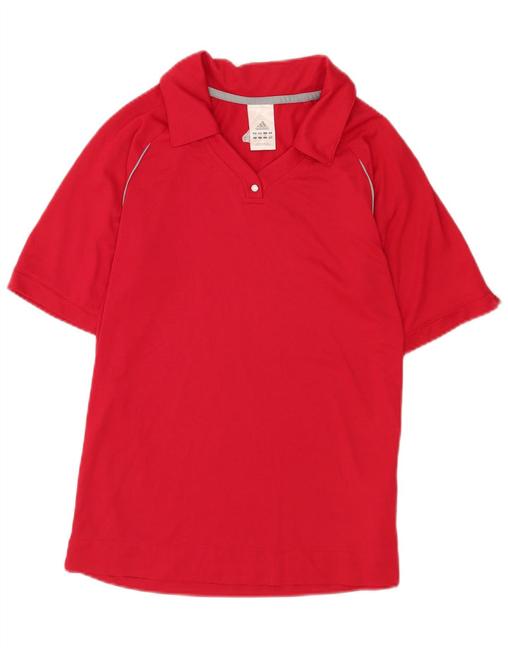 Tricou polo Adidas pentru femei UK 12 Poliester roșu mediu