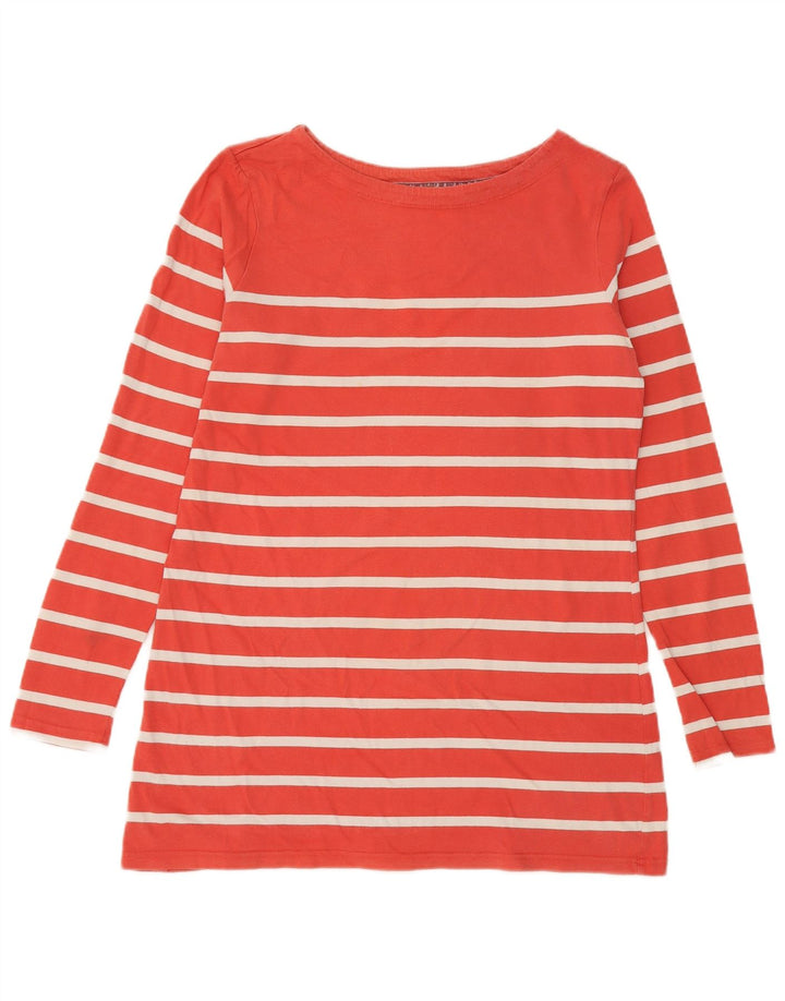 Fat Face Femei Regular Top cu mânecă lungă UK 14 Medium Red Striped Bumbac
