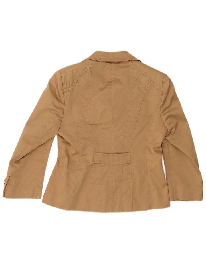 KAREN MILLEN Jachetă blazer pentru femei cu 5 nasturi UK 12 Medium Bej Viscoză