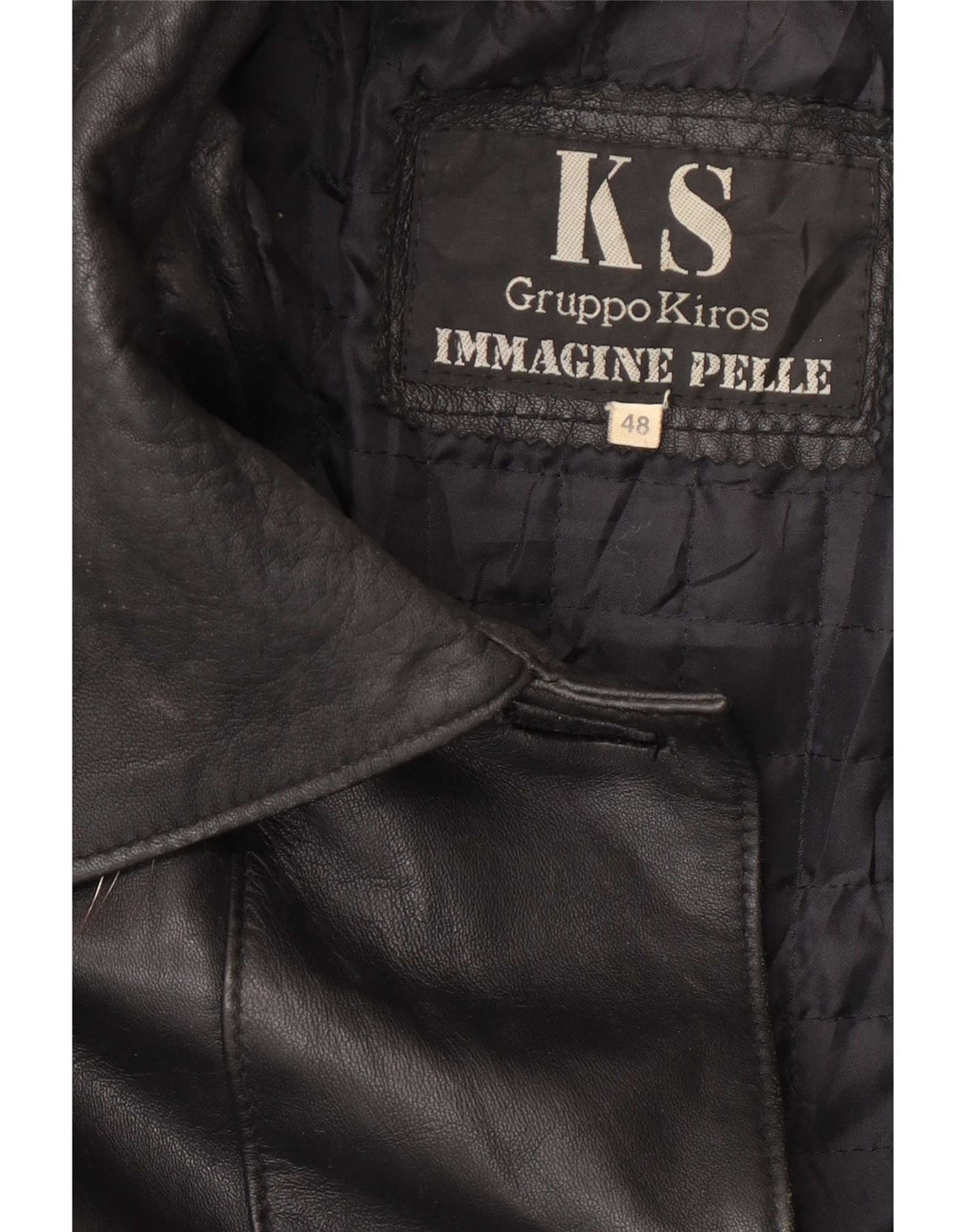 Palton supradimensionat din piele pentru femei Kiros IT 48 XL negru
