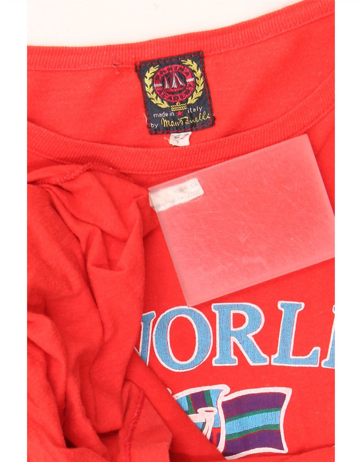 Rochie tricou vintage pentru femei supradimensionate IT 42 bumbac roșu mediu