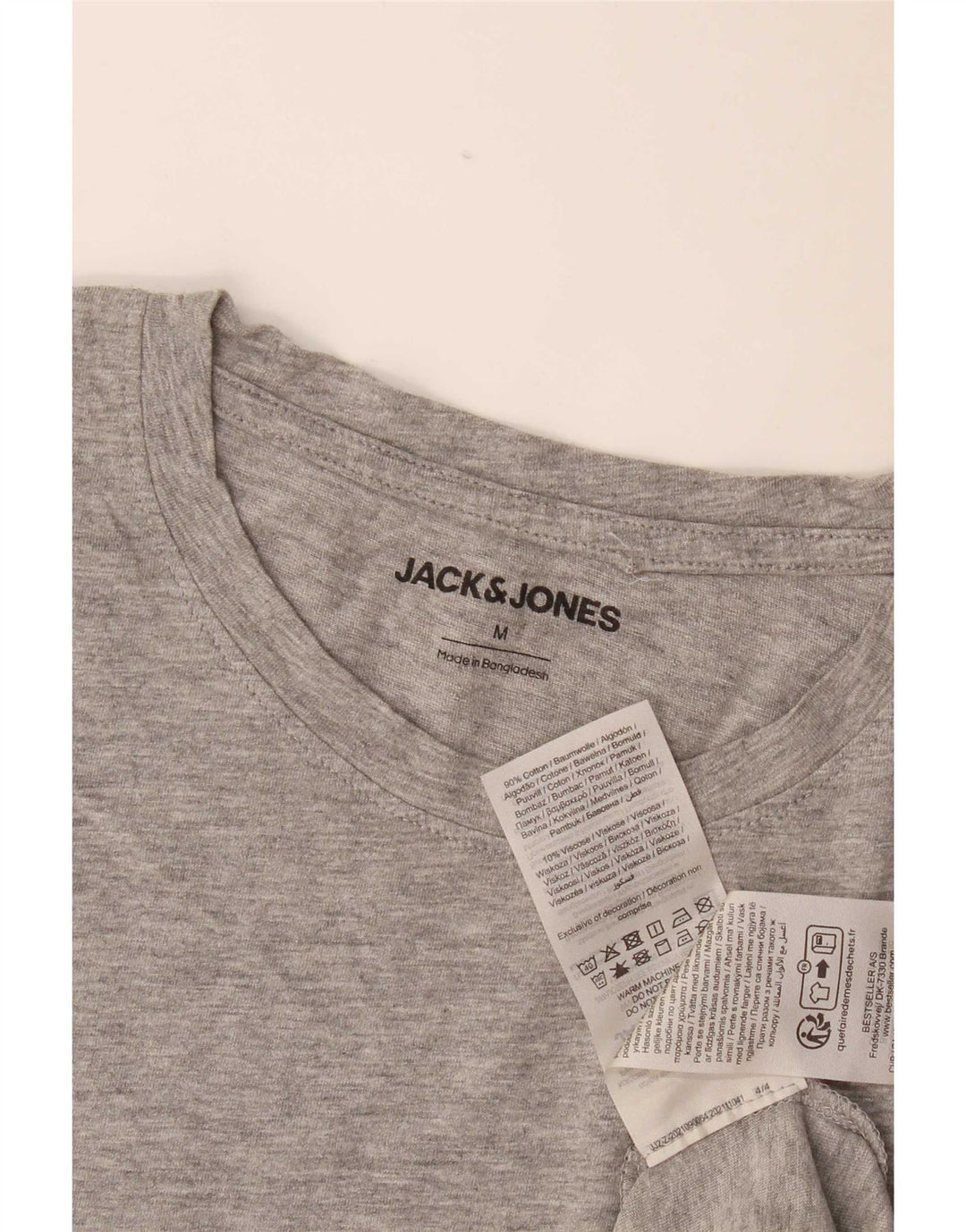 Tricou Jack & Jones pentru bărbați Top din bumbac cu pete gri mediu