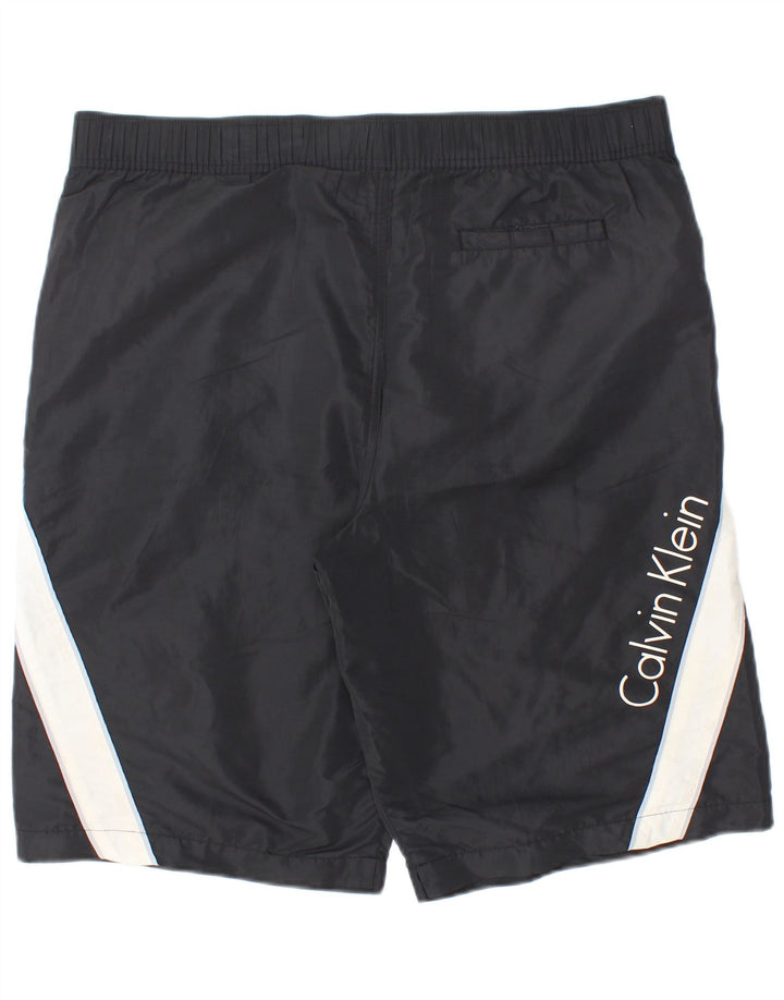 Pantaloni scurți de înot grafic Calvin Klein pentru bărbați, mari, negru, poliester color bloc