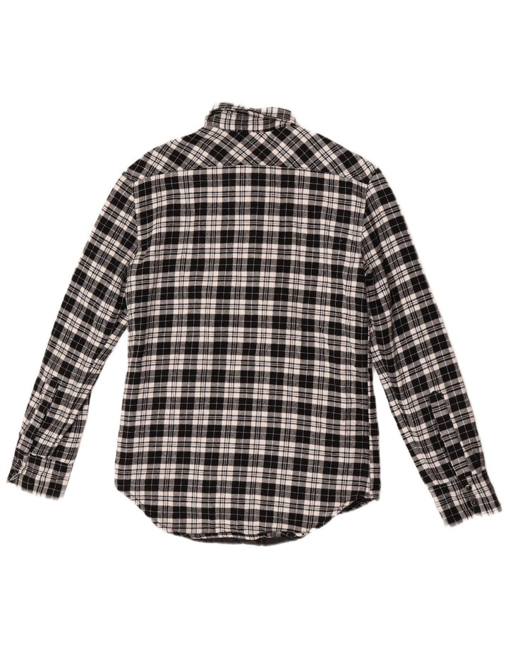 Cămașă de flanel Lumberjack Zara bărbați, bumbac cu carouri mici, negru