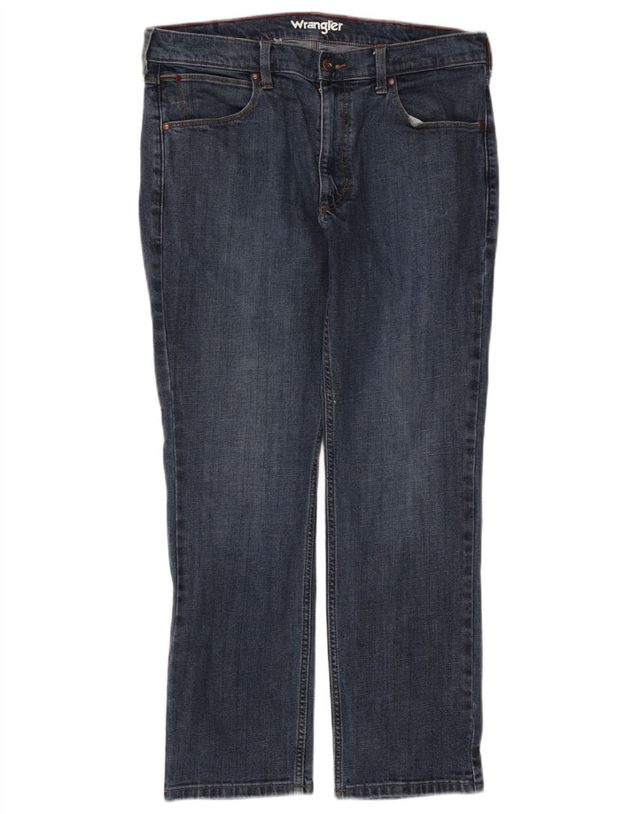 Blugi drepți Wrangler pentru bărbați W33 L30, bumbac albastru