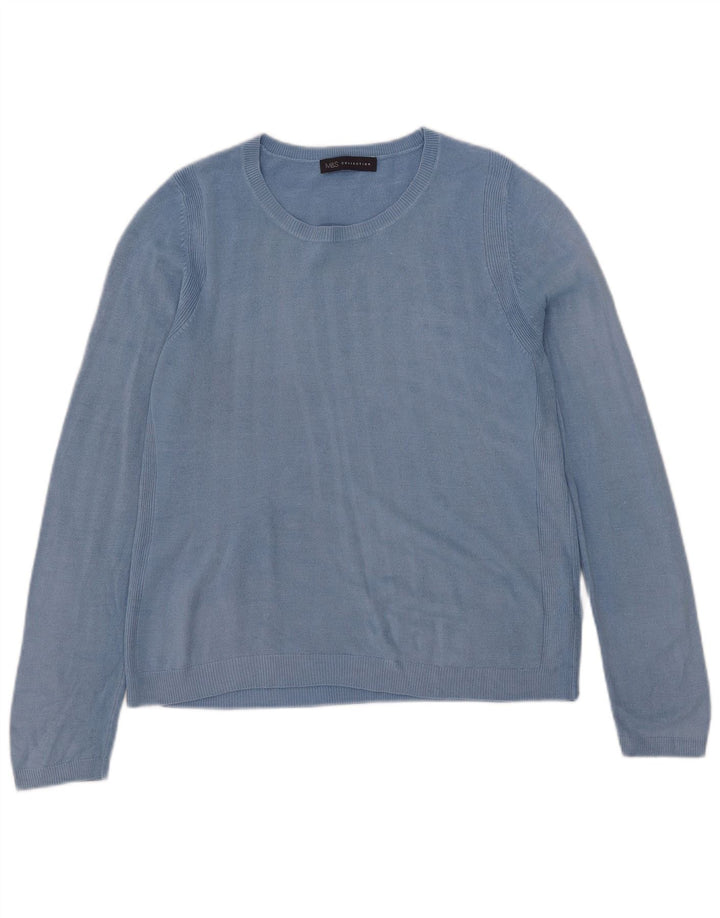 Pulover pentru femei Marks & Spencer cu decolteu cu barca UK 14 Medium Blue Acrylic