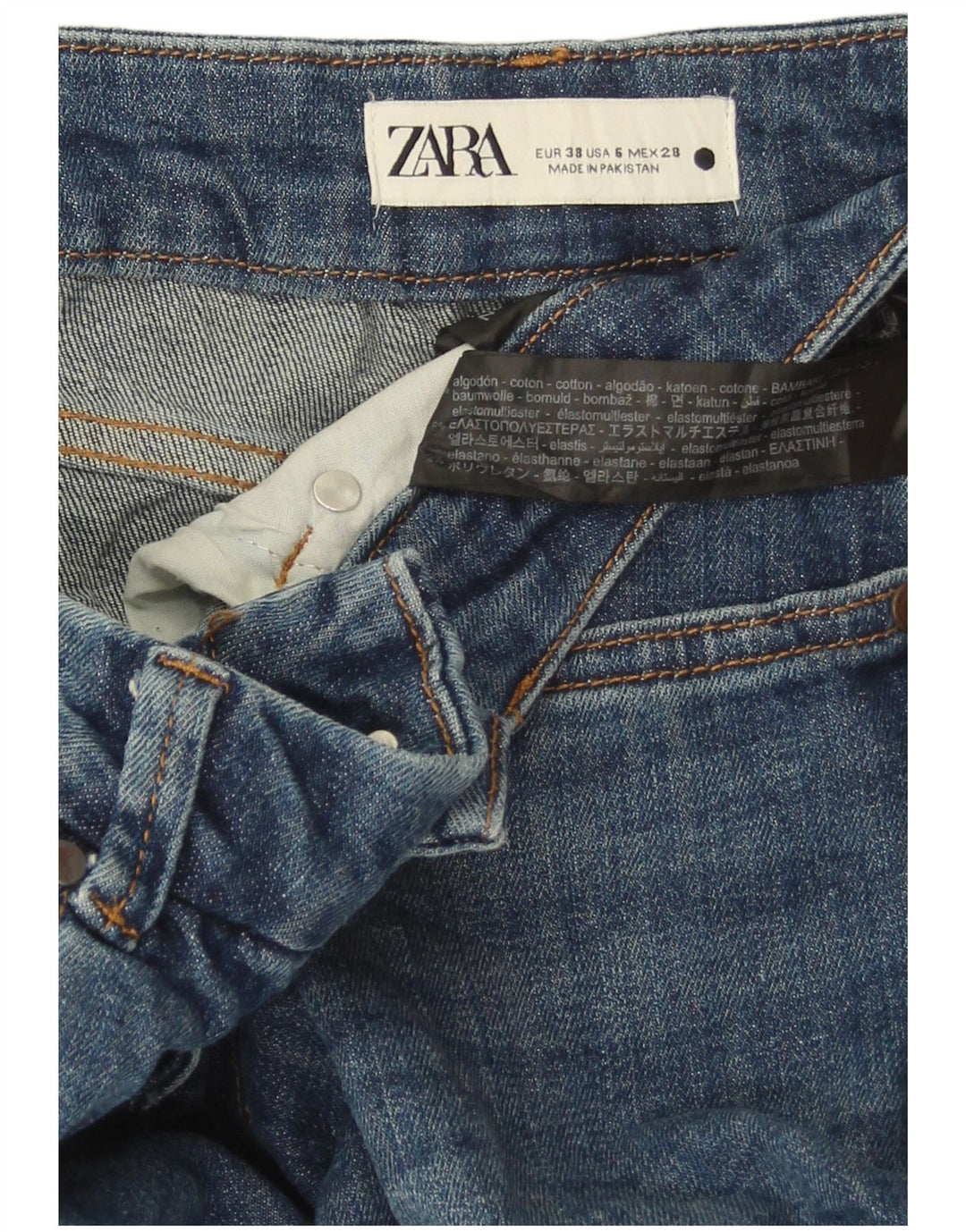 Blugi evazați pentru femei Zara EU 38 Mici L28 L33 Bumbac albastru