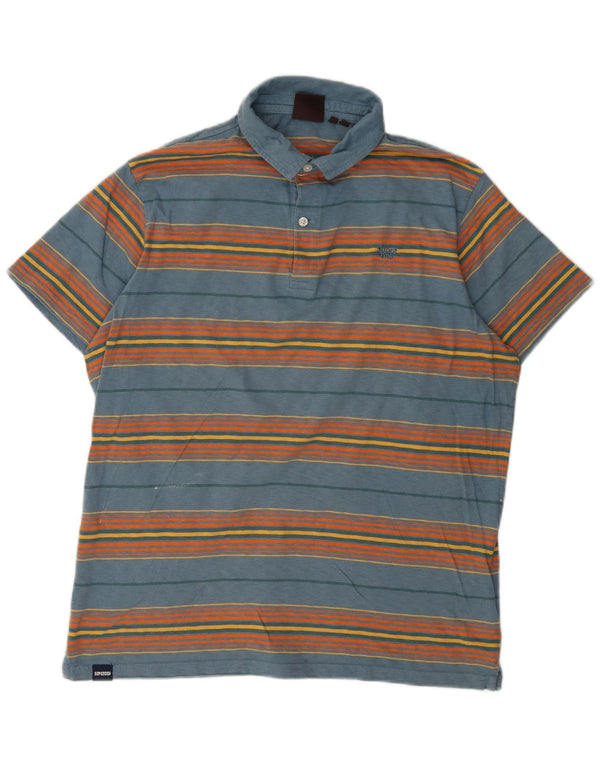Tricou polo pentru bărbați Superdry 2XL, bumbac cu dungi albastre