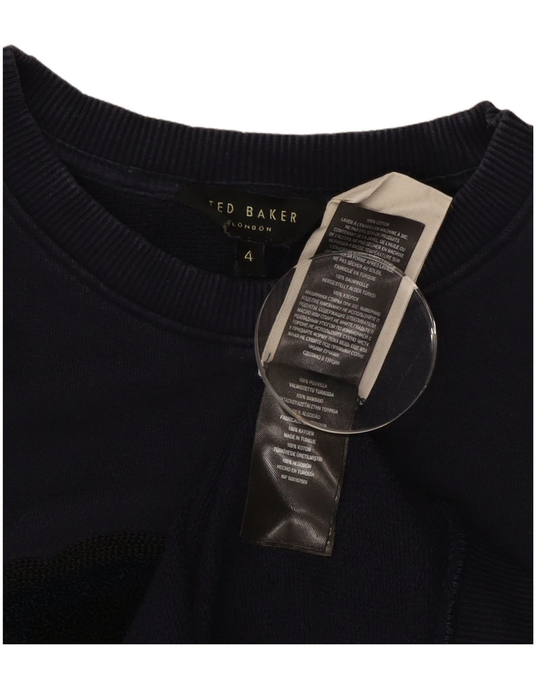TED BAKER Hanorac supradimensionat pentru femei Pulover Mărimea 4 Mare Albastru Marin Floral