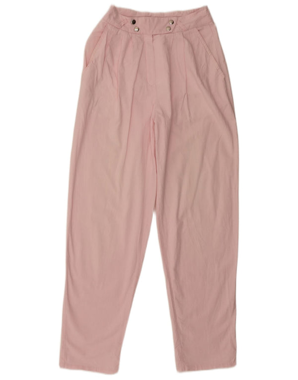 Pantaloni chino conici pentru femei vintage cu talie înaltă IT 36 XS W24 L29 roz