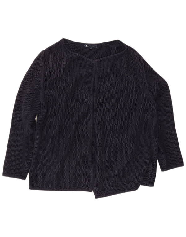 Crew Clothing Pulover cardigan deschis pentru femei UK 18 XL Bumbac bleumarin
