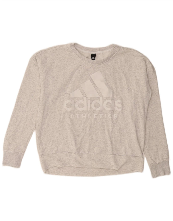 Pulover ADIDAS cu grafic pentru femei UK 16 mare gri