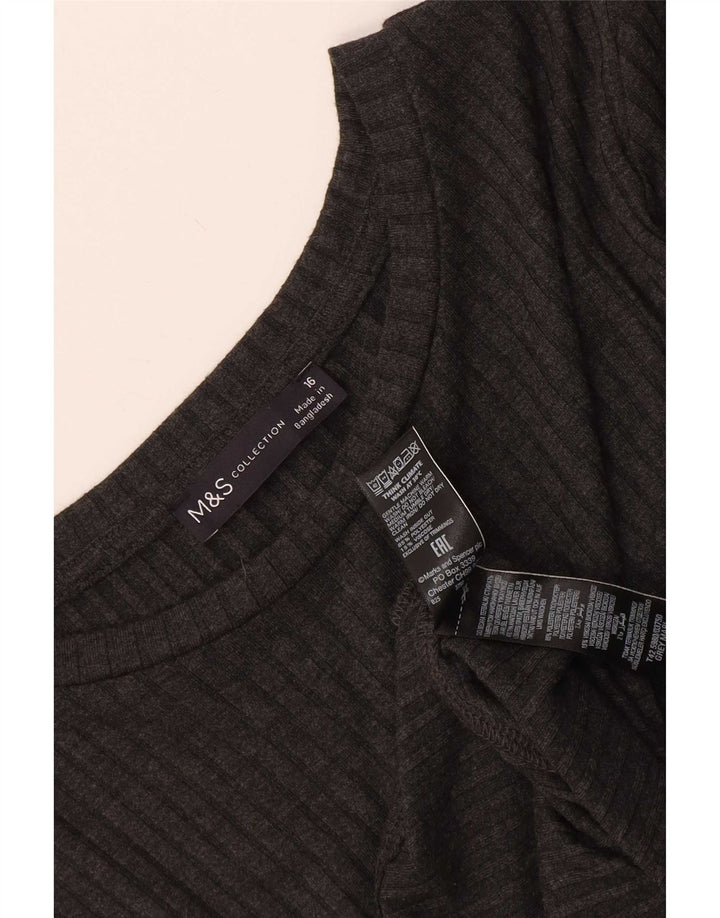 Rochie maxi cu mânecă lungă pentru femei Marks & Spencer UK 16 Poliester mare gri