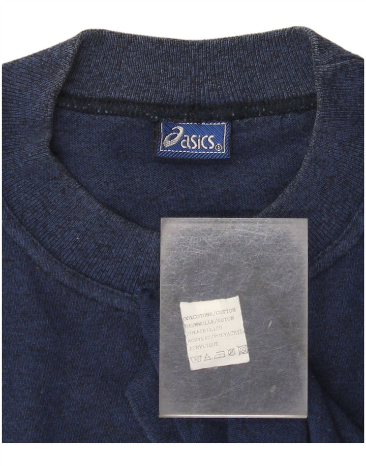 Tricou grafic ASICS pentru bărbați Top mediu, albastru bleumarin, bumbac color bloc