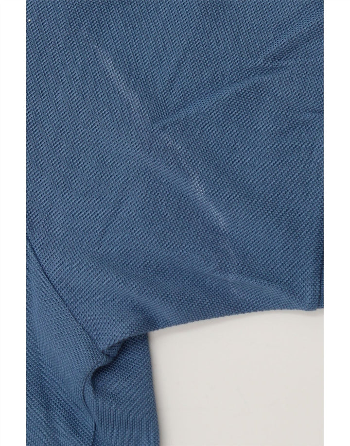 Tricou polo Lacoste pentru bărbați, mărimea 4, bumbac albastru mediu