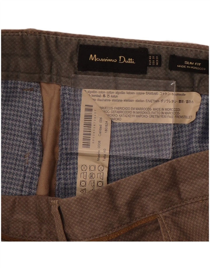 MASSIMO DUTTI Pantaloni Chino Slim Fit pentru bărbați EU 40 Medium W31 L30 Maro