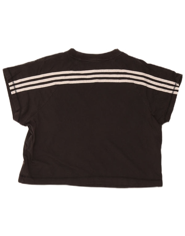 Tricou Crop pentru femei Adidas UK 24/26 2XL Negru