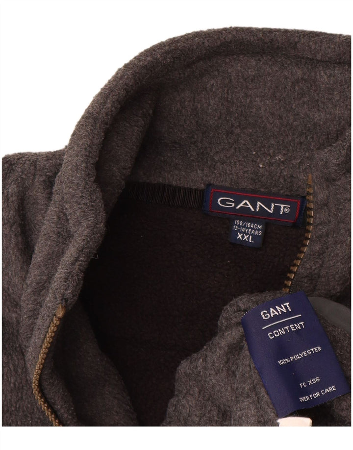Pulover GANT pentru băieți, înalt, cu fermoar, lână, 13-14 ani, 2XL, gri poliester