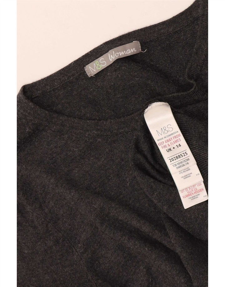 Pulover cardigan pentru femei Marks & Spencer UK 14 Medium Gri Viscose