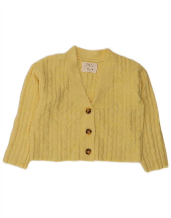 Pulover Crop Cardigan Fete Zara 8-9 Ani Poliester Galben