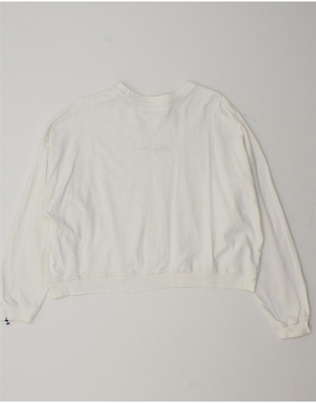 CHAMPION Womens Crop Oversized Sweatshirt Jumper UK 10 Small White Cotton Vintage Champion and Second-Hand Champion from Messina Hembry 