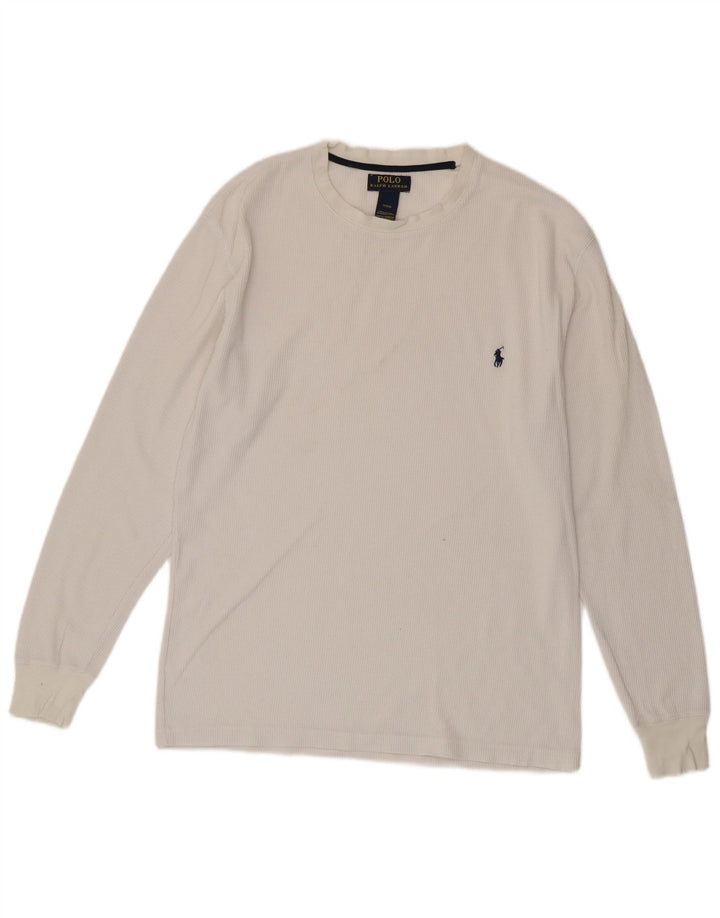 POLO RALPH LAUREN Top pentru bărbați cu mânecă lungă din bumbac alb mediu