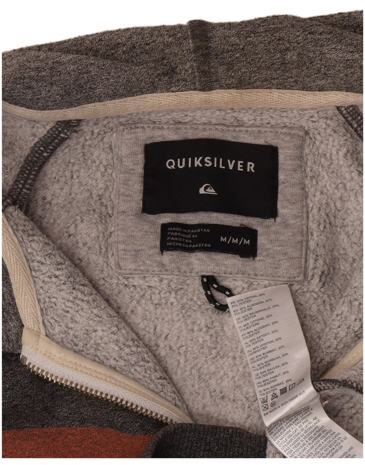 Pulover QUIKSILVER pentru bărbați, cu fermoar, din bumbac color bloc, gri mediu