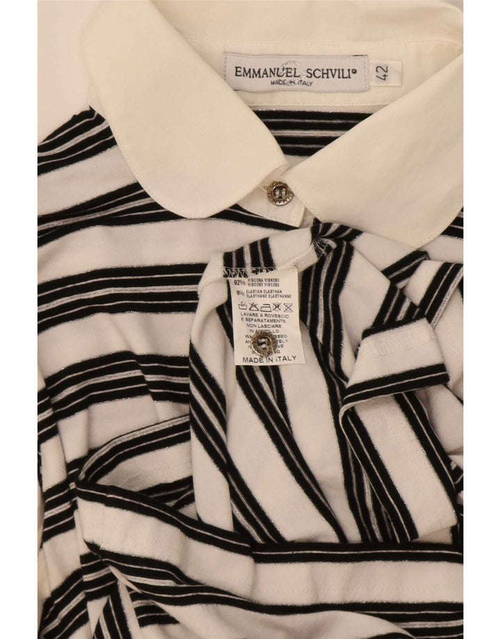 Bluză cămașă cu mâneci 3/4 pentru femei Emmanuel Schvili IT 42 Medium White Dunge