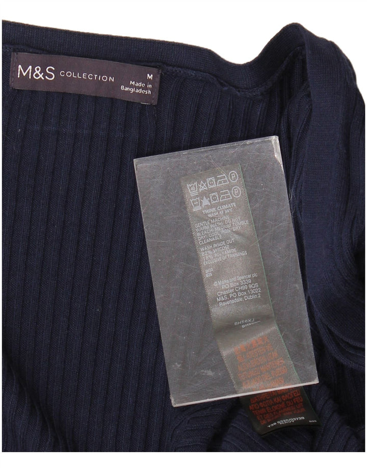 Pulover cardigan cu paragate pentru femei Marks & Spencer UK 14 Medium Bleumarin