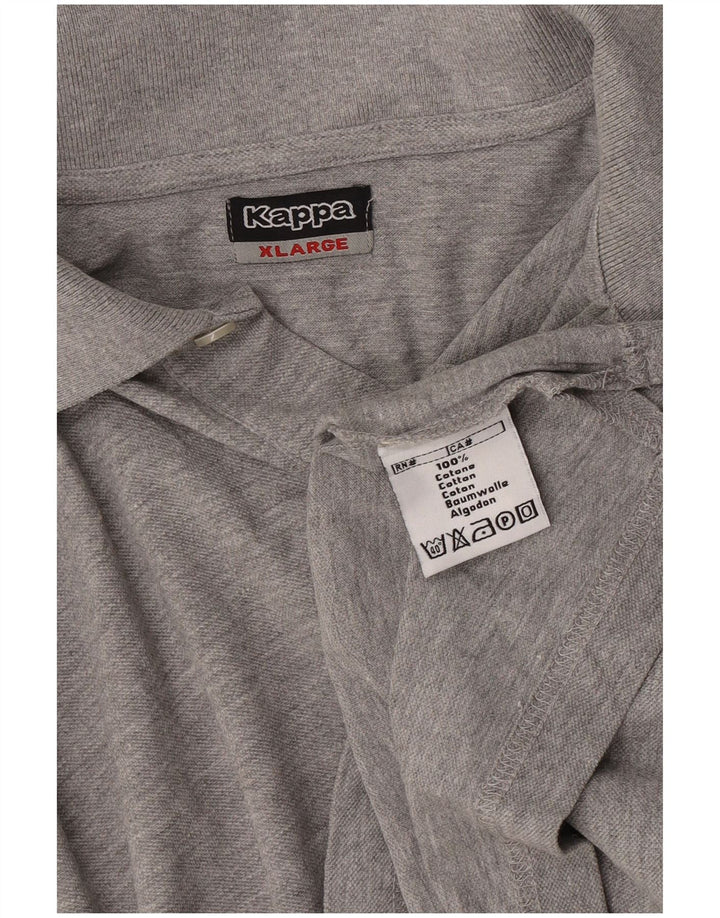 Cămașă polo cu grafică KAPPA pentru bărbați, mare, gri, bumbac color bloc