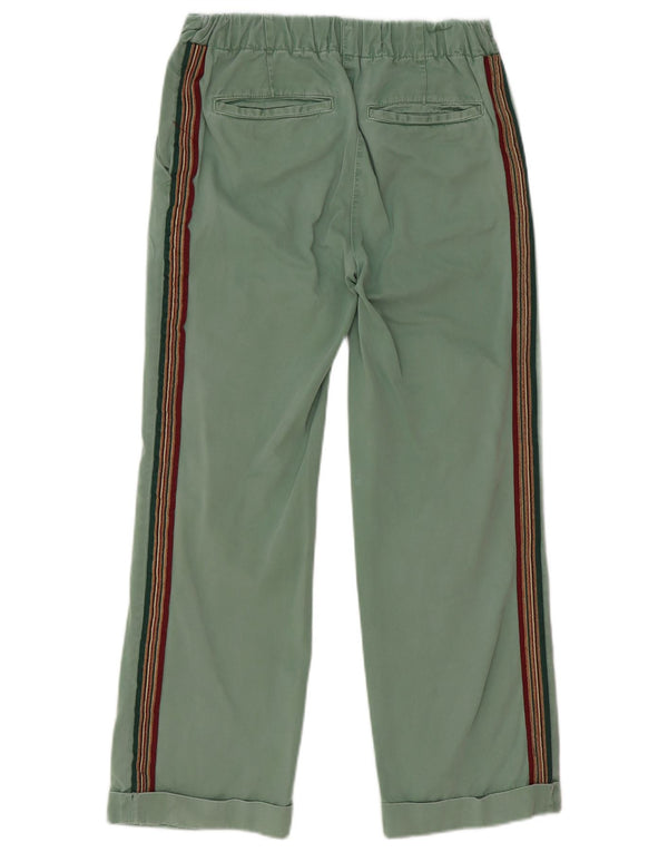 Pantaloni chino pentru femei cu picioare largi Zara EU 34 2XS L24 L26 bumbac cu dungi verzi