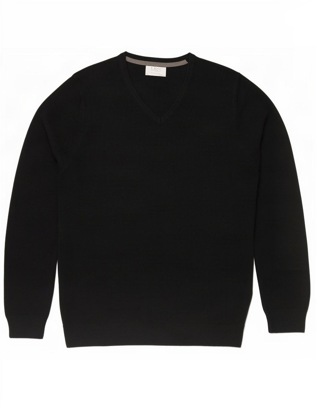 Pulover cu decolteu în V Marks & Spencer pentru bărbați, mediu negru, acrilic