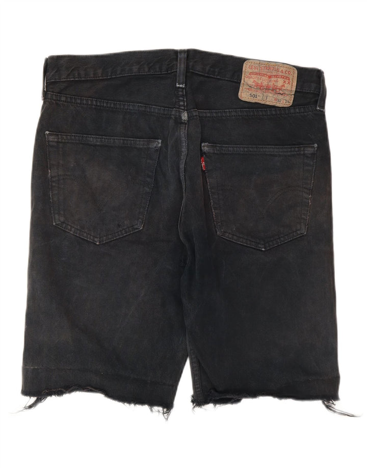 Pantaloni scurți din blugi pentru bărbați LEVI'S 501 W32 bumbac mediu negru