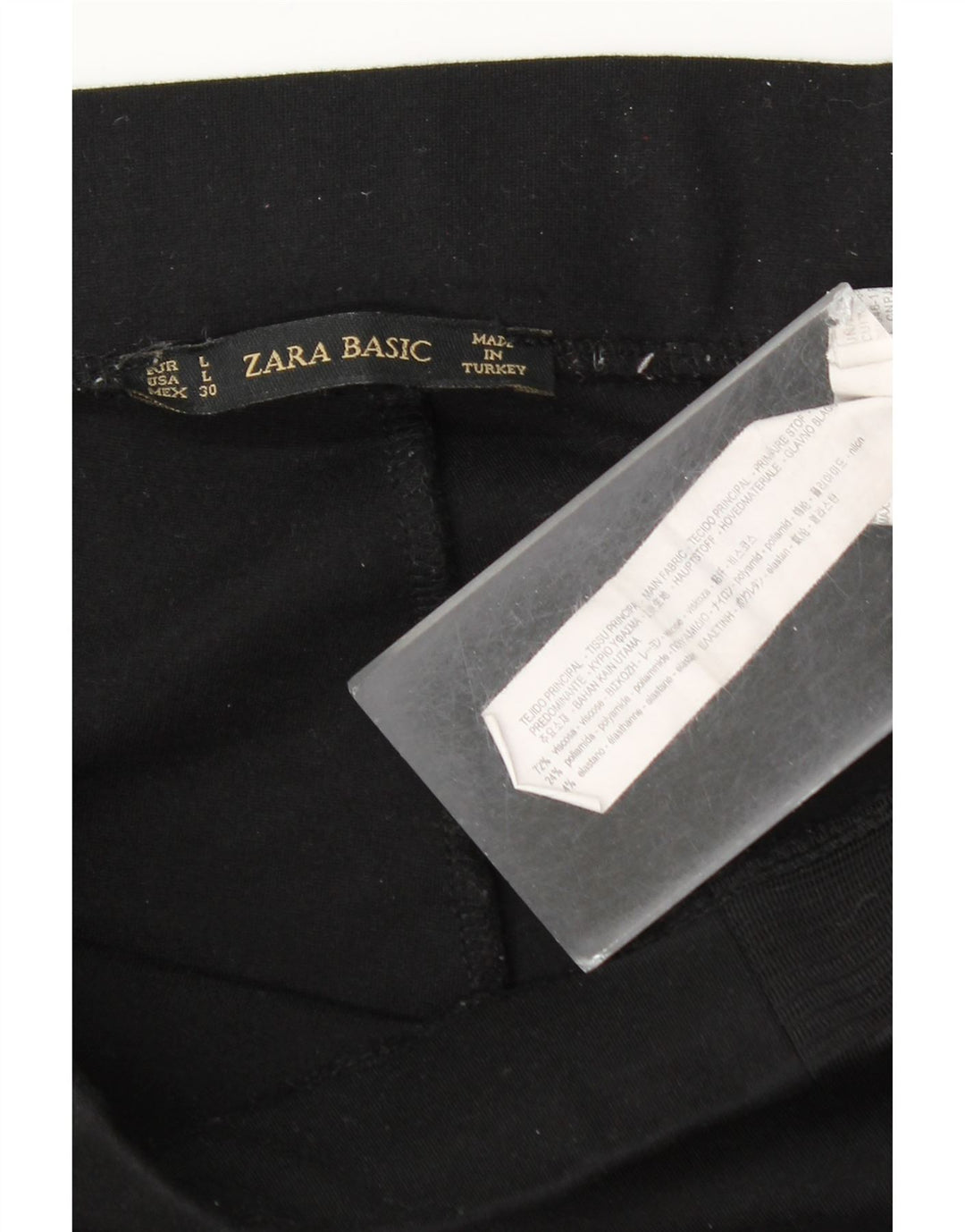 Leggings pentru femei Zara UK 14, mare, negru, viscoză