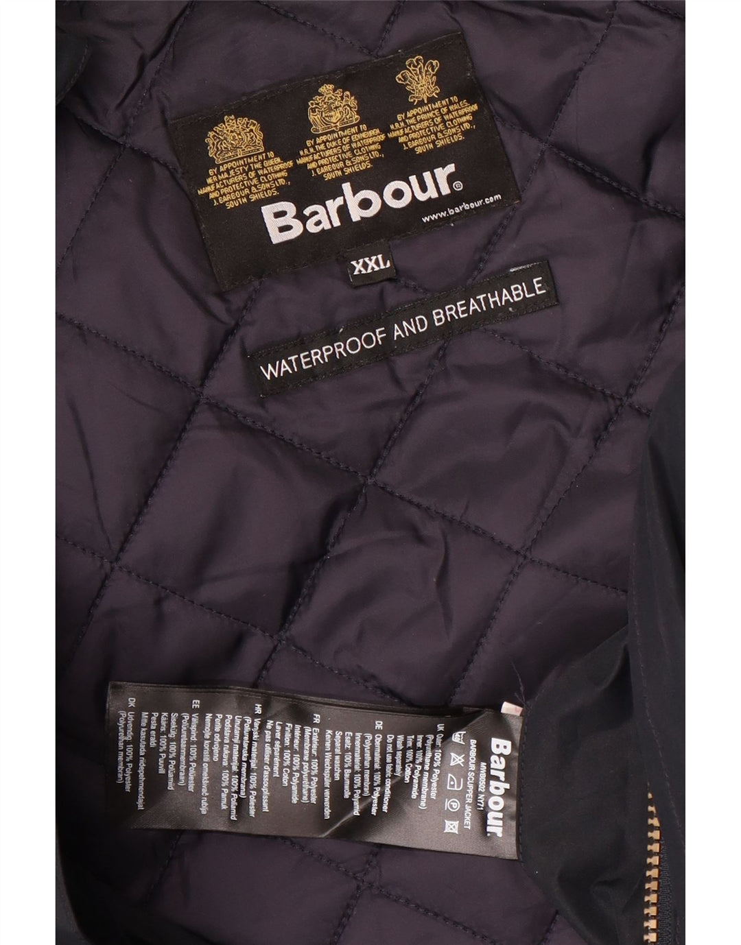 Jachetă de vânt cu glugă pentru bărbați Barbour UK 44 2XL, poliester bleumarin