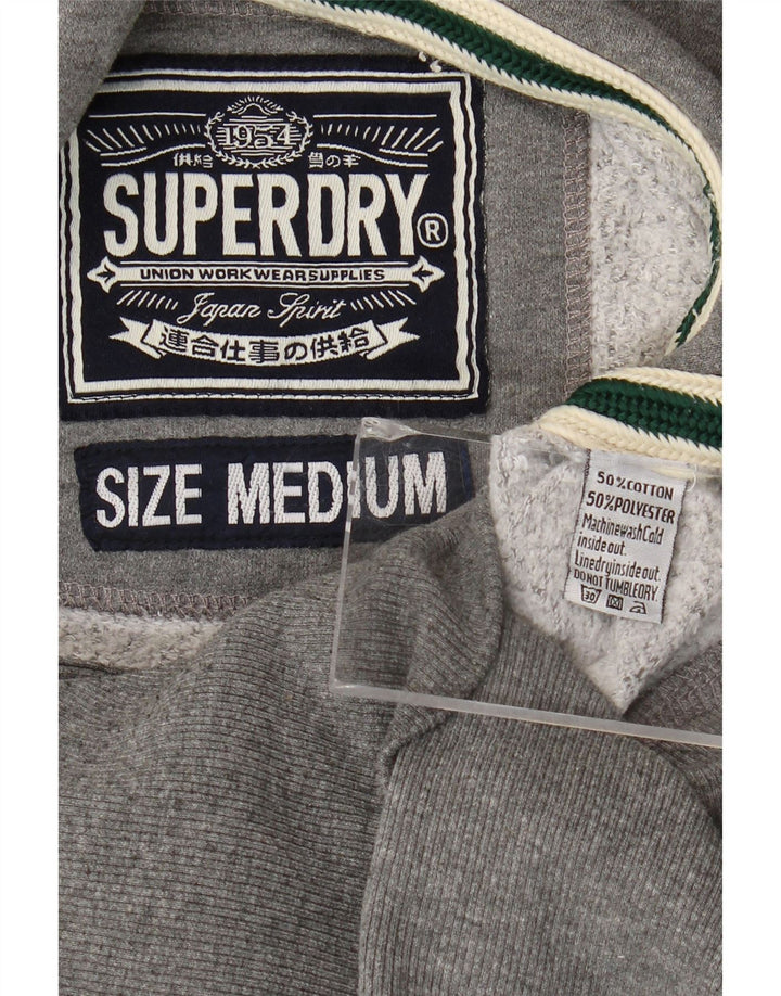 Jachetă de trening cu glugă Superdry pentru femei UK 14, bumbac gri mediu