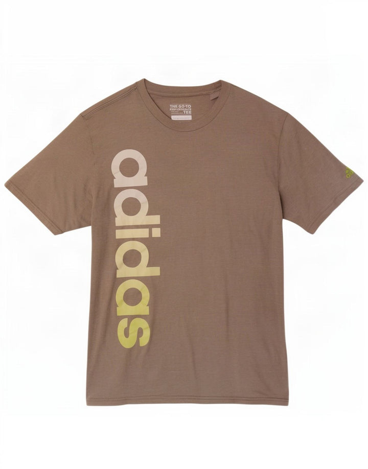 Tricou grafic pentru bărbați Adidas Top mare poliester maro