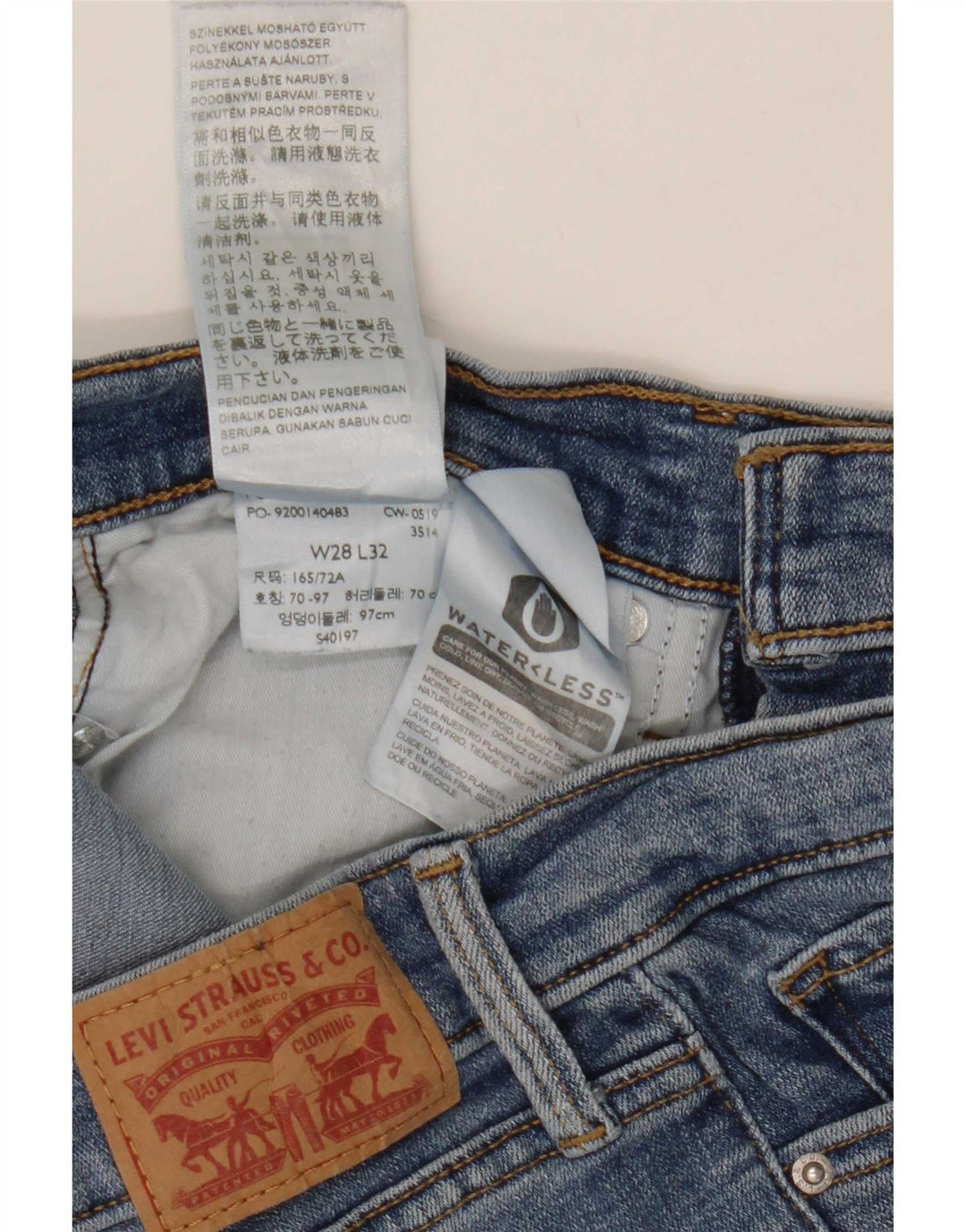 Blugi drepți modelați 314 Levi's pentru femei L28 L27 Bumbac albastru