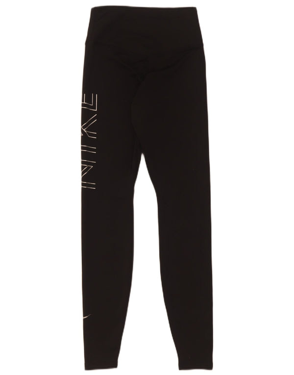 Leggings Nike Dri Fit Graphic pentru femei UK 4 XS Poliester negru