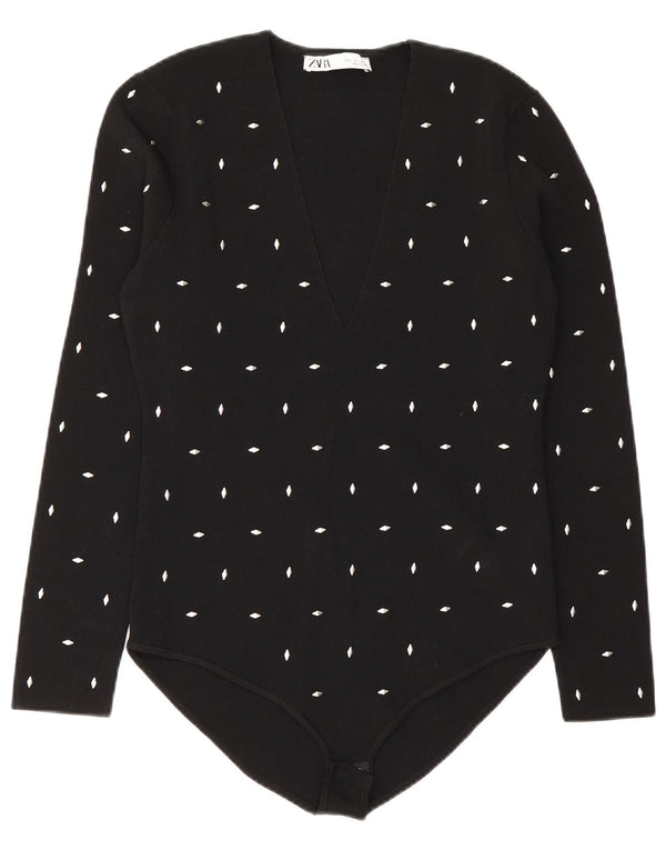 Body Zara pentru femei UK 14 mare, negru, viscoză