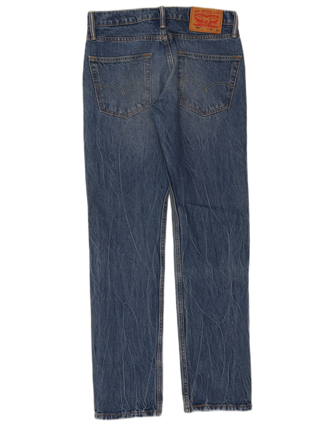 LEVI'S Mens 502 Tapered Jeans W28 L32 Blue Cotton