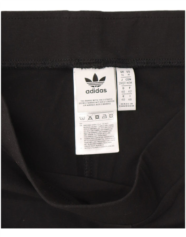 Leggings pentru femei Adidas UK 14, bumbac cu dungi negre medii