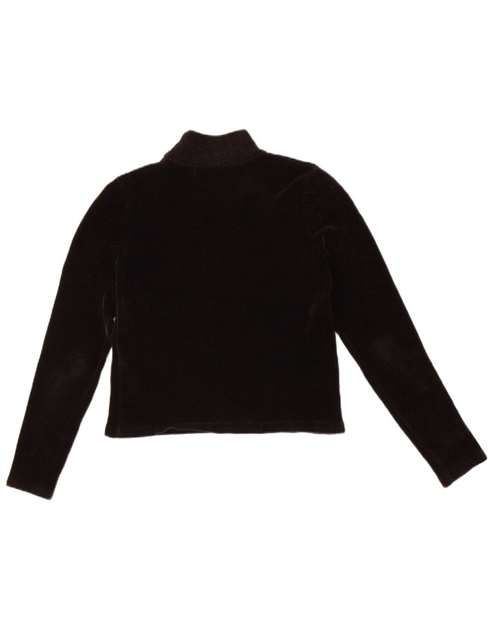 Pulover cu gât țestoasă pentru femei din velur Zara UK 8 Mic Negru