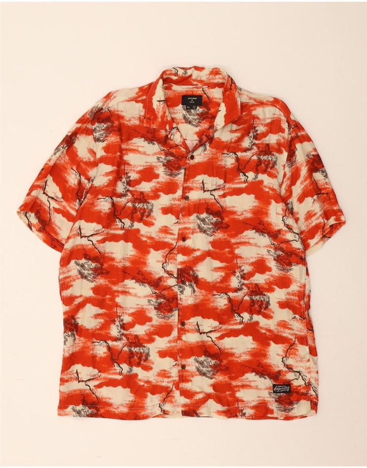 Cămașă cu mânecă scurtă pentru bărbați Superdry XL Red Tie Dye Cupro