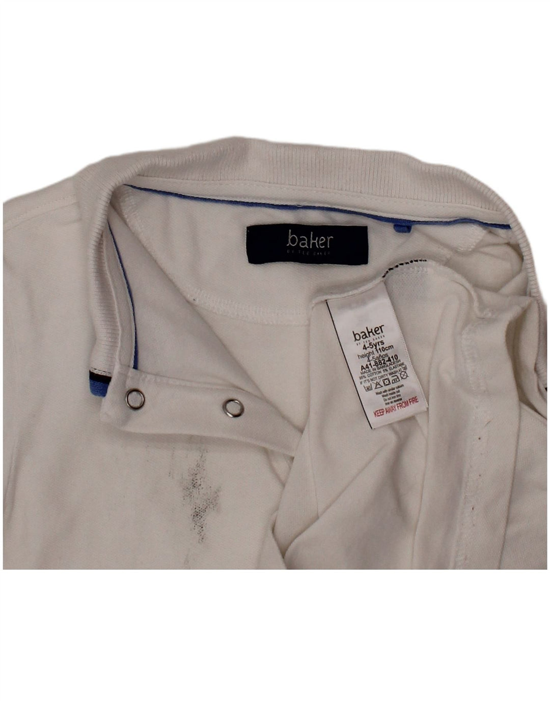 TED BAKER Tricou Polo Băieți 4-5 Ani Bumbac Alb