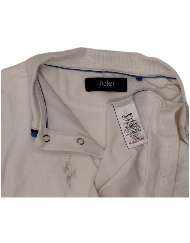 TED BAKER Tricou Polo Băieți 4-5 Ani Bumbac Alb